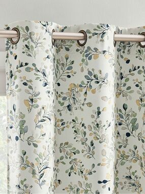 Sun Zero 2pc 40"x84" Maureen 100% Blackout Botanical Magnetic Curtain Panels